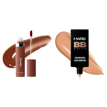 MARS Drip Lip Mist for Women (4.5 ml) (06-Cocoa Drip) BB Cream Lightweight Foundation | Blendable BB Cream for Women | Colour Correction for All Skin Types (30 ml) (Biscuit)